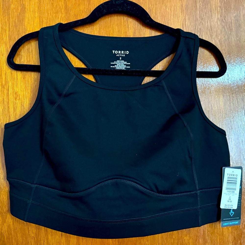 NWT Torrid 2X black sports bra